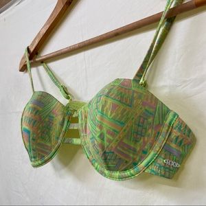 Roxy swim size small vintage looking neon top